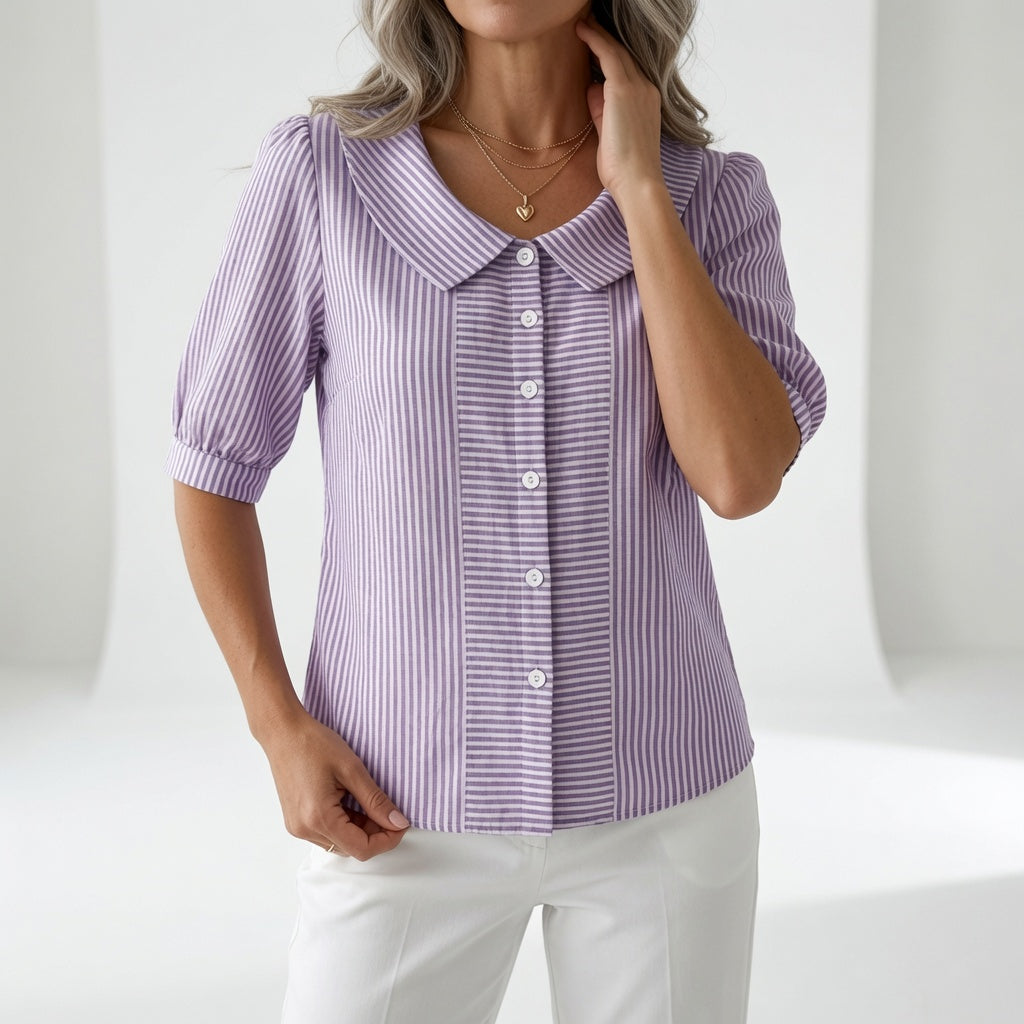 Zélie | Blusa de Rayas con Mangas Abullonadas