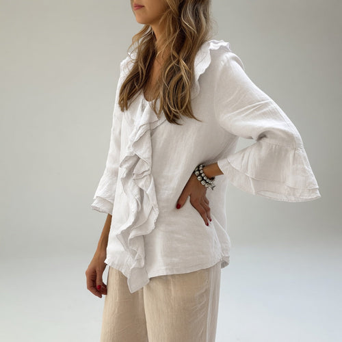 Apolline | Blusa Fluida con Cuello de Volante