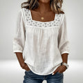 Célindre | Blusa de Encaje con Cuello Cuadrado