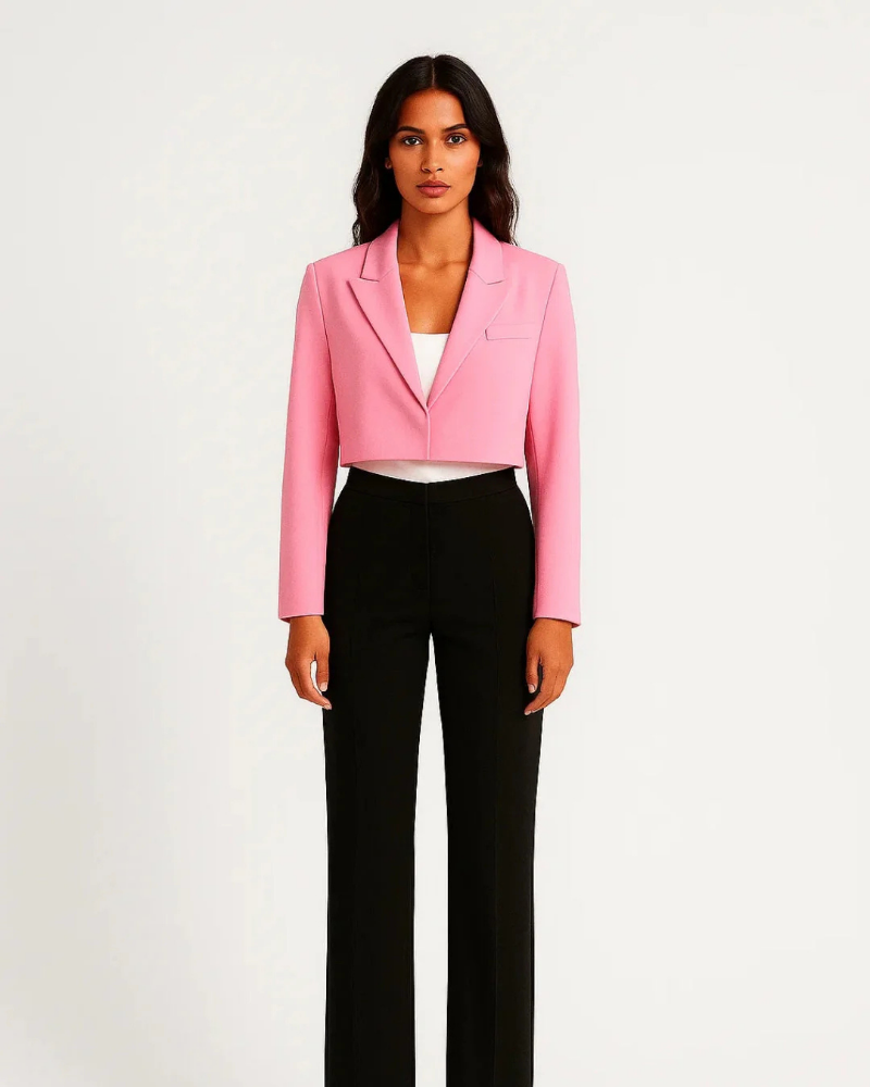 Yolanda | Blazer entallado, abierto, cuello con solapas, mangas largas, elegante