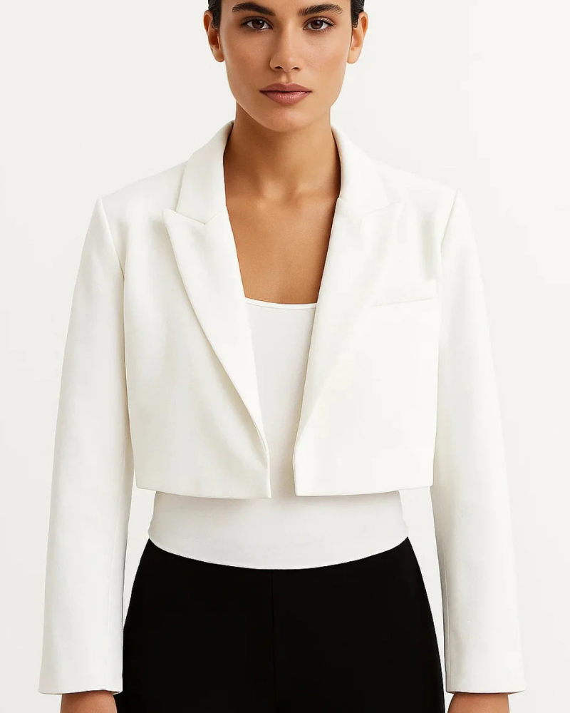 Yolanda | Blazer entallado, abierto, cuello con solapas, mangas largas, elegante
