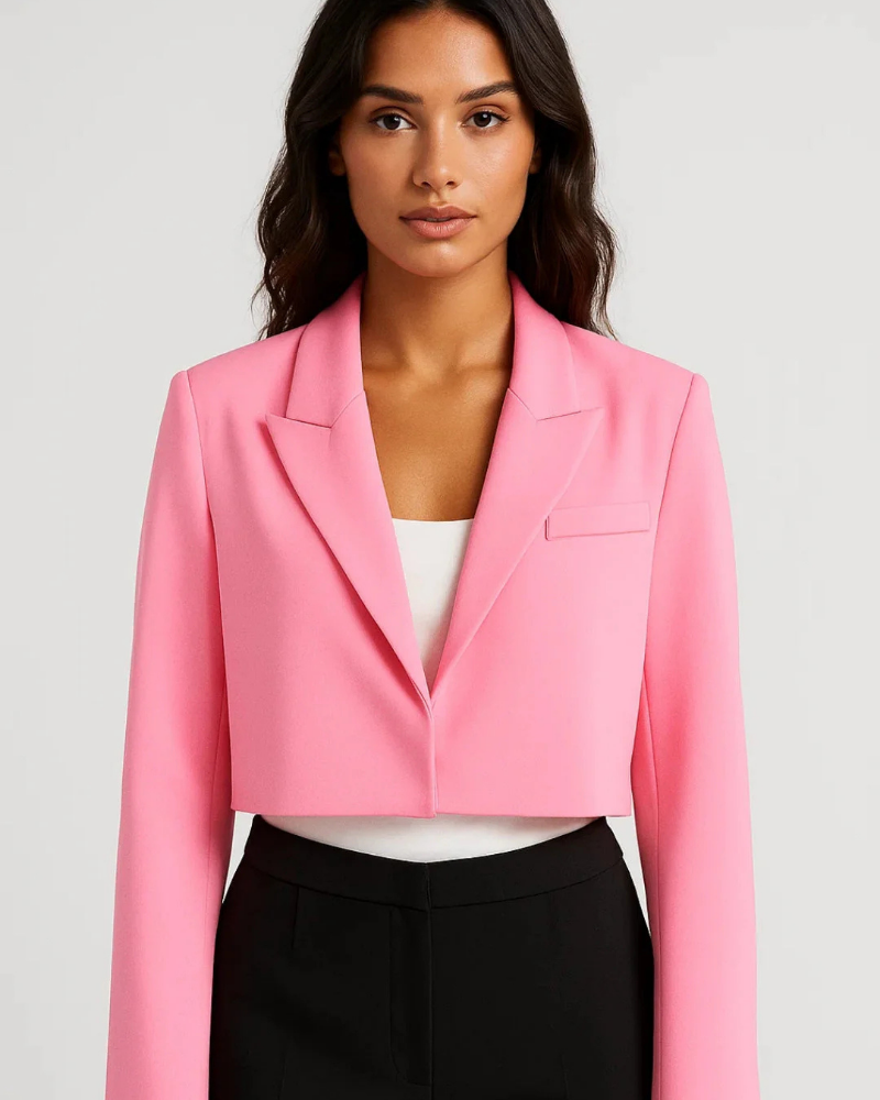 Yolanda | Blazer entallado, abierto, cuello con solapas, mangas largas, elegante