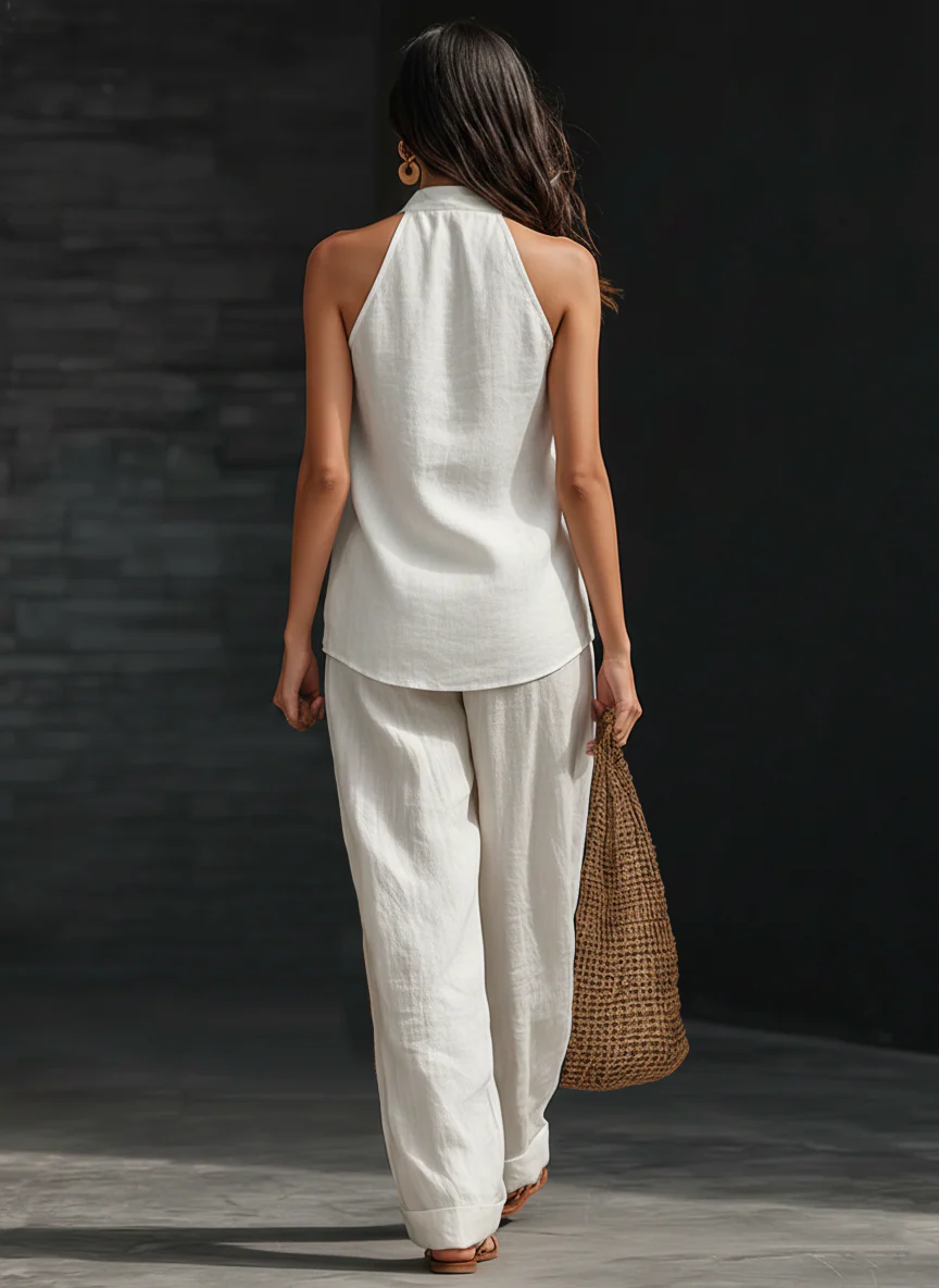Conjunto Zoë Sin Mangas con Pantalón Ancho