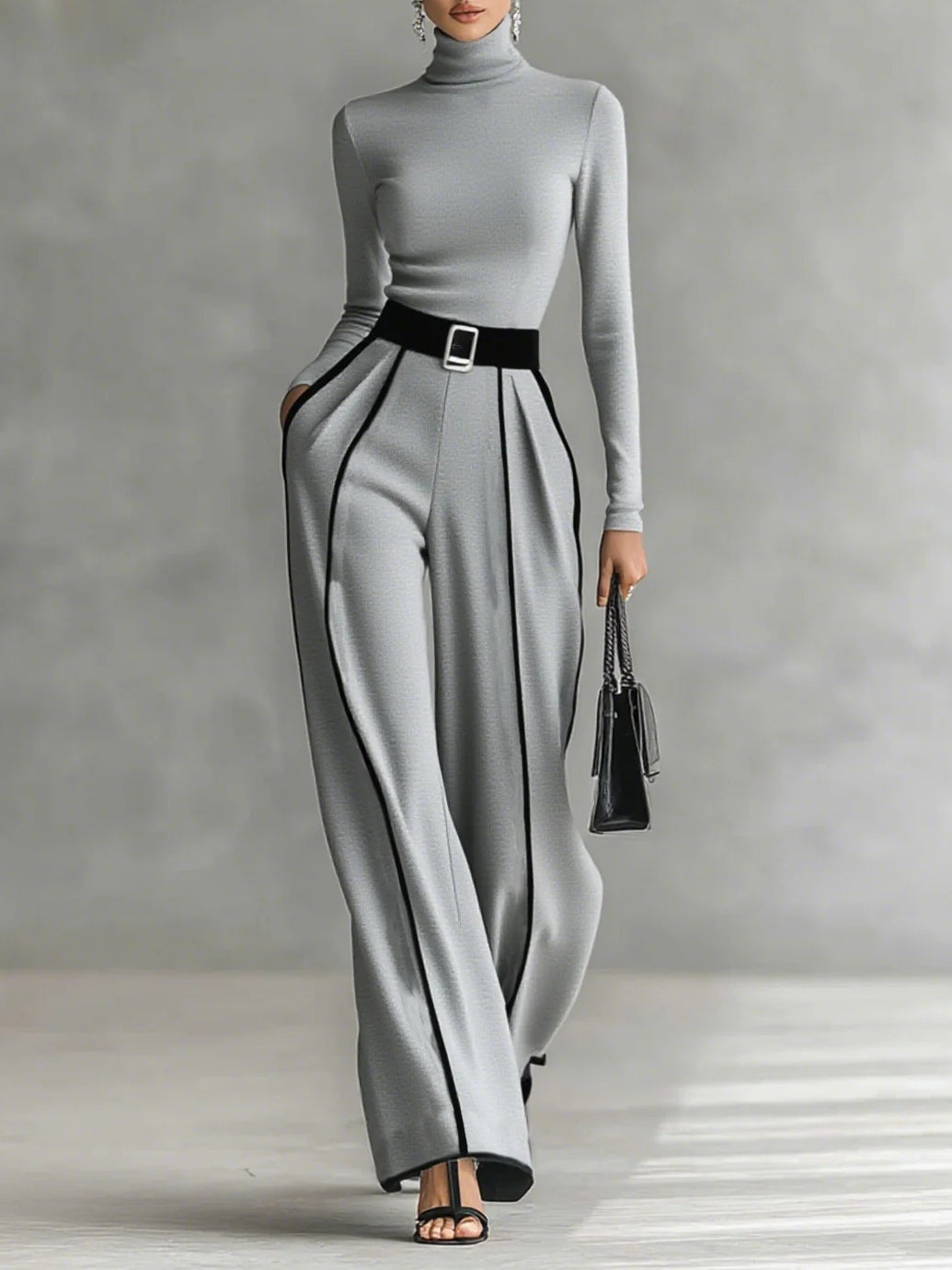 Conjunto Vera Elegante con Detalles Contrastados