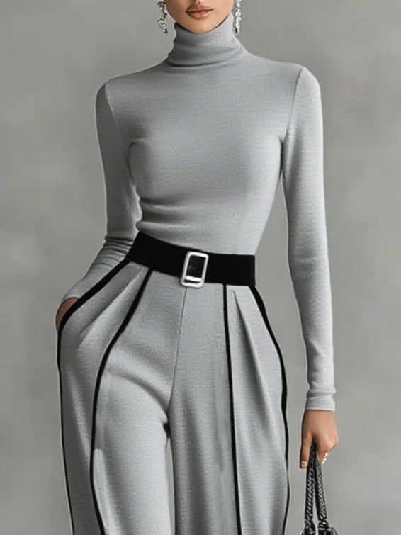 Conjunto Vera Elegante con Detalles Contrastados