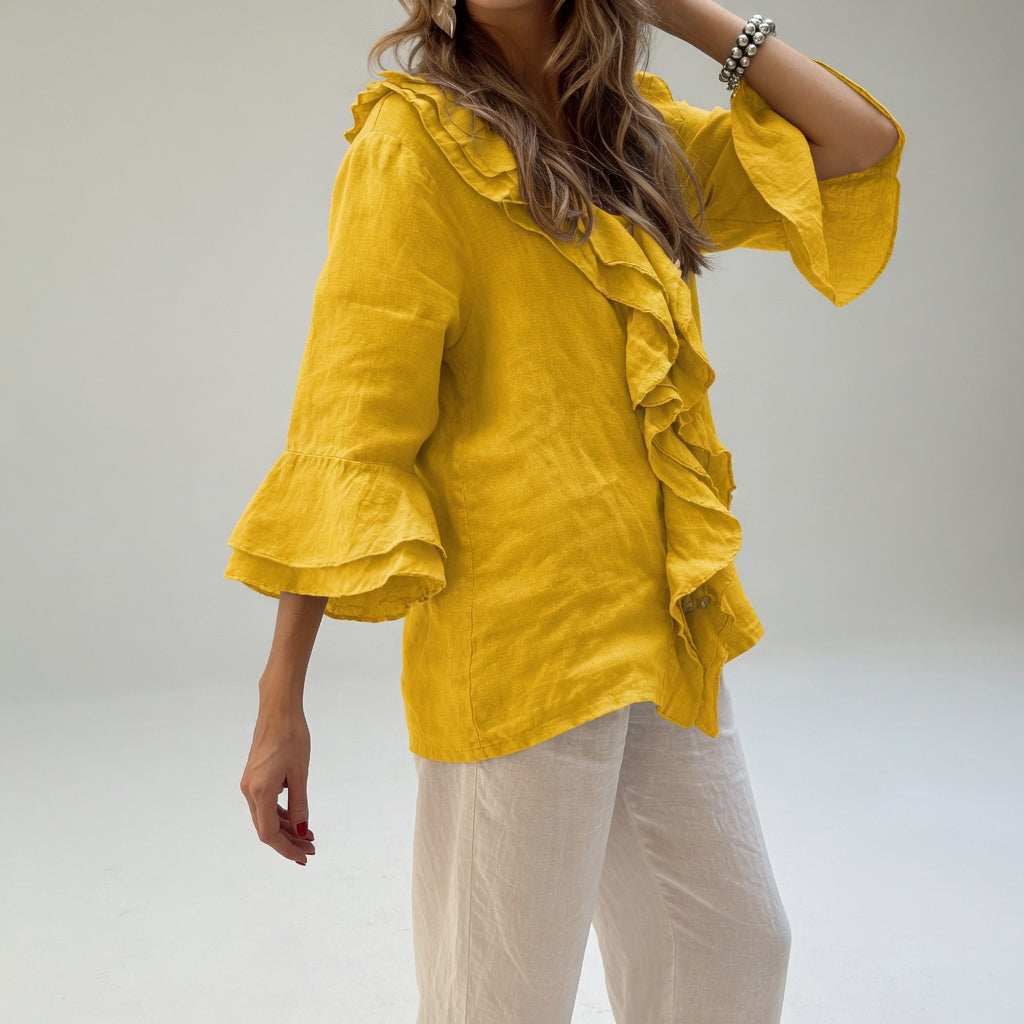 Apolline | Blusa Fluida con Cuello de Volante