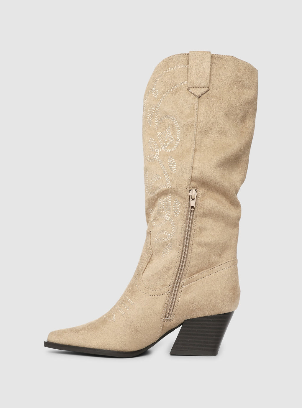 Faux suede cowboy boots