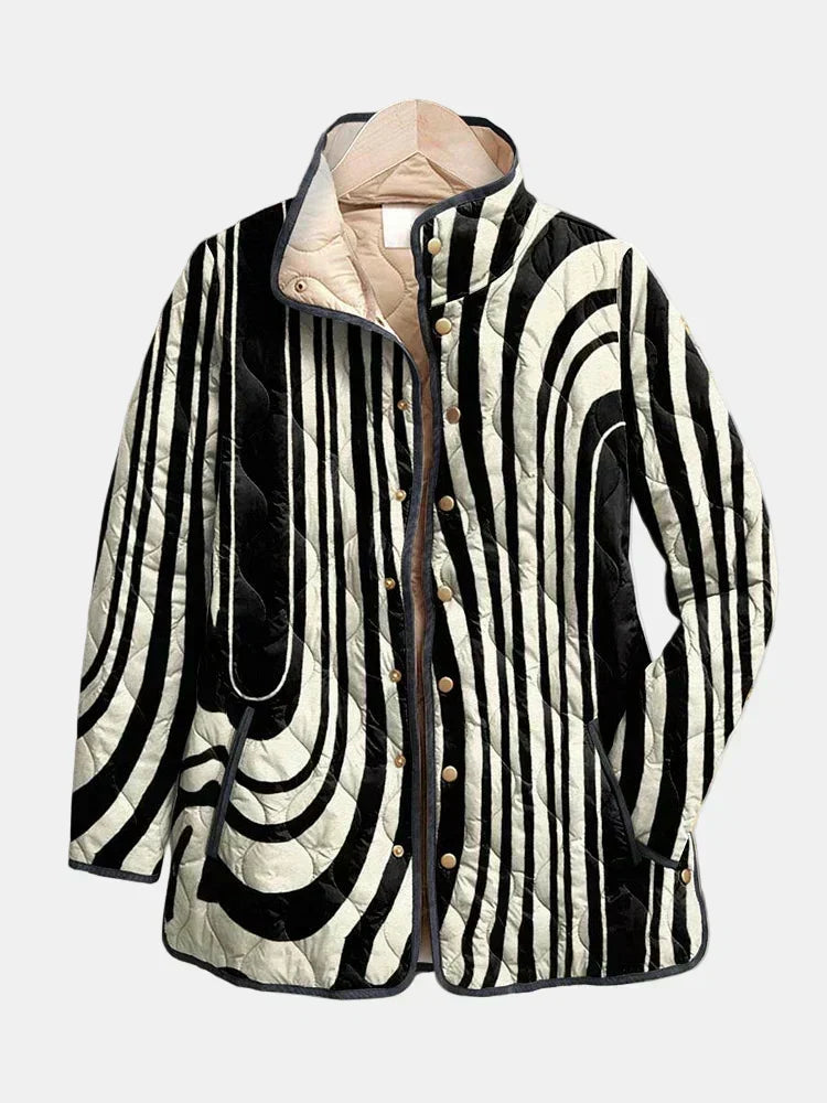 Chaqueta acolchada con estampado de cebra Sylvie