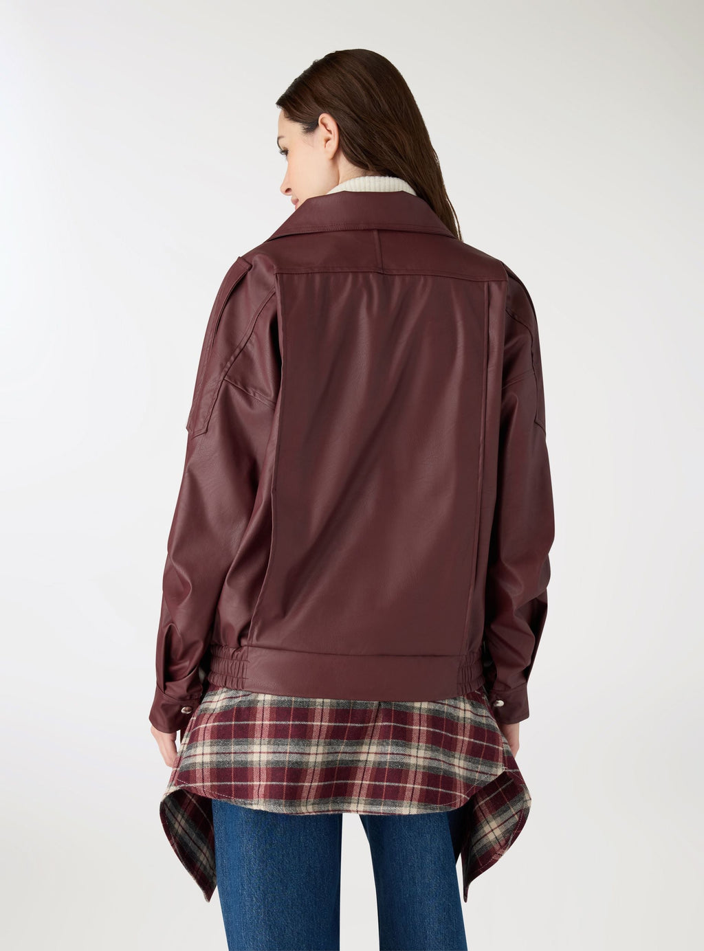 Faux leather biker jacket
