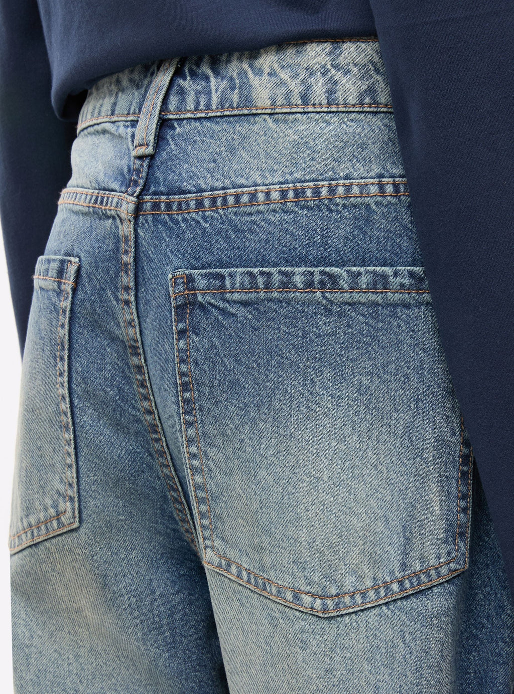 High-Rise Balloon Jeans Medium Blue Denim