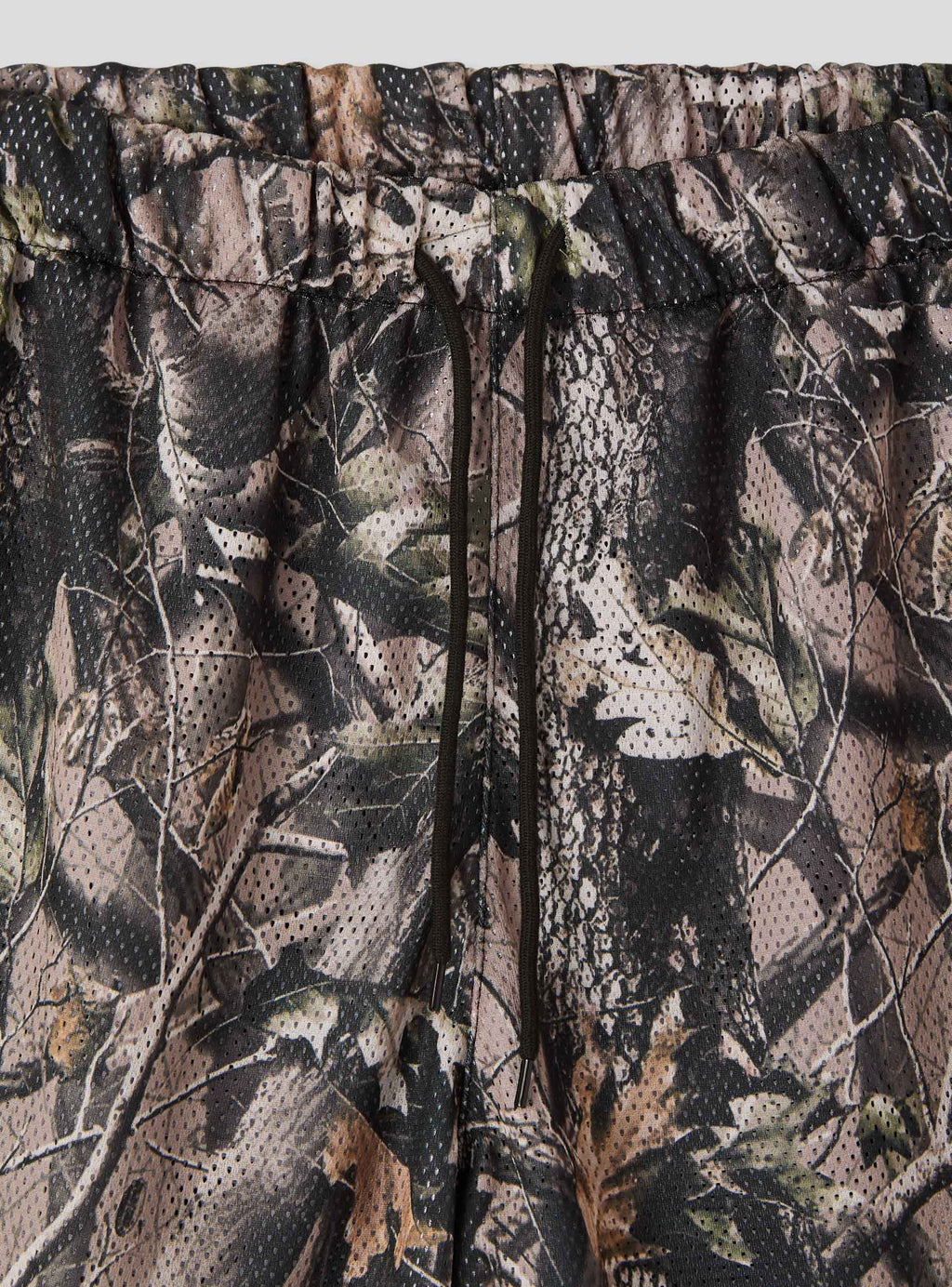 Sage Green Leaf Mesh Shorts