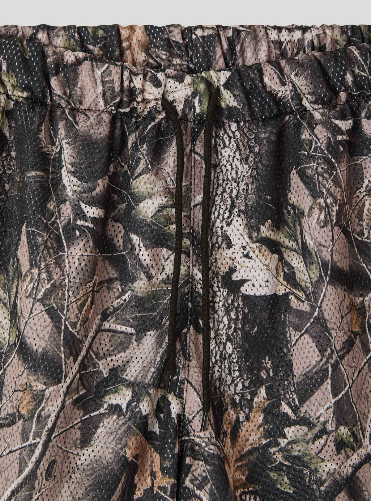 Sage Green Leaf Mesh Shorts