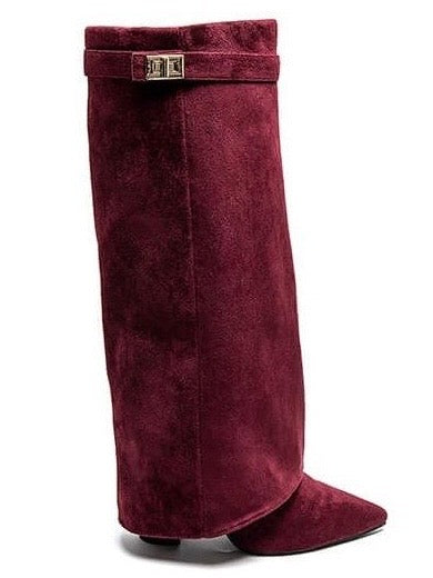 Raven | Botas de Ante Burdeos