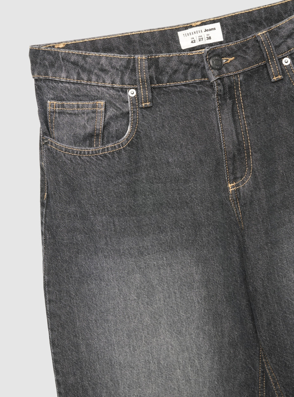 Solid Black Balloon Jeans Denim