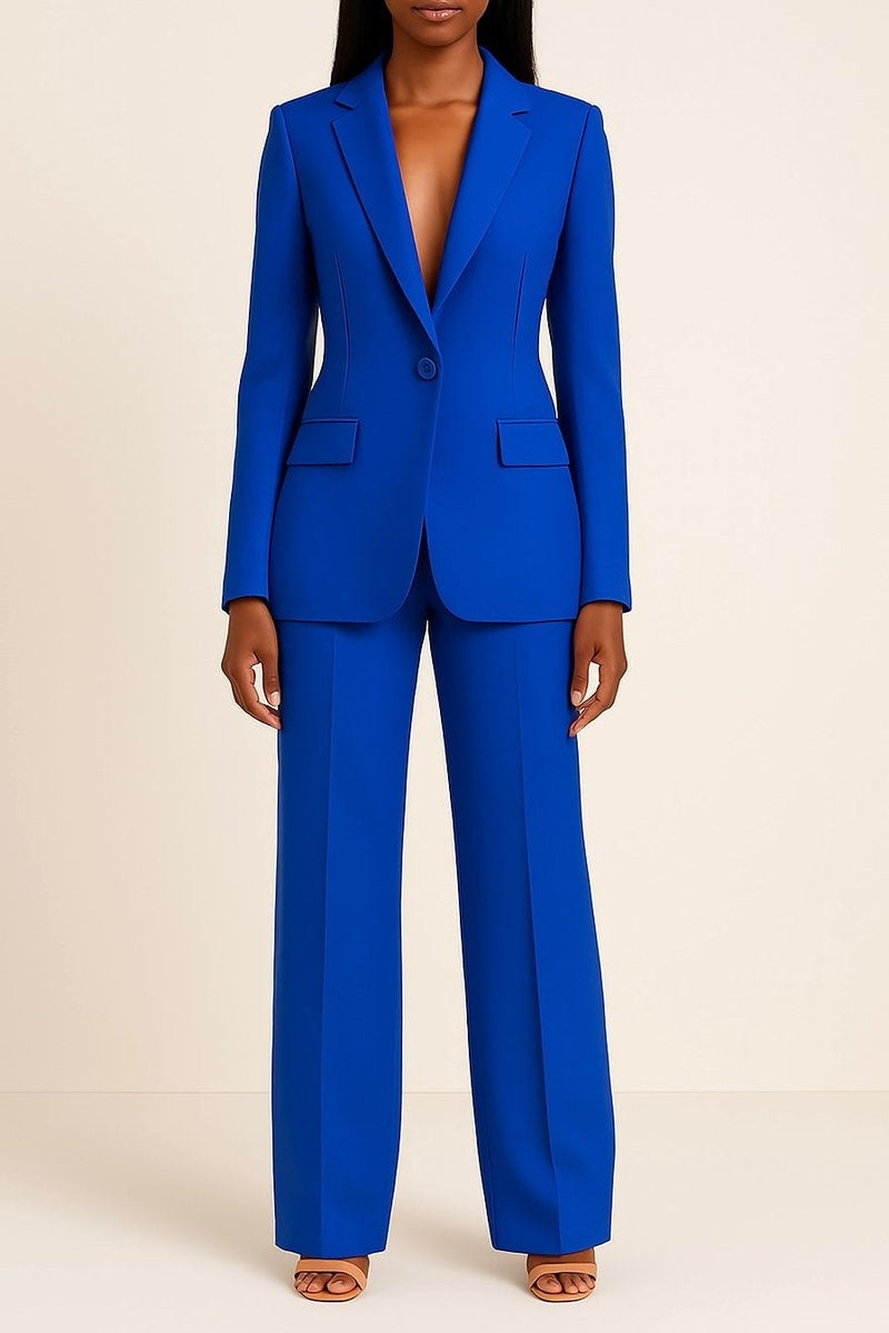 Adriana | Conjunto Chaqueta Americana Mujer Blazer Entallado Pantalón Pierna Ancha