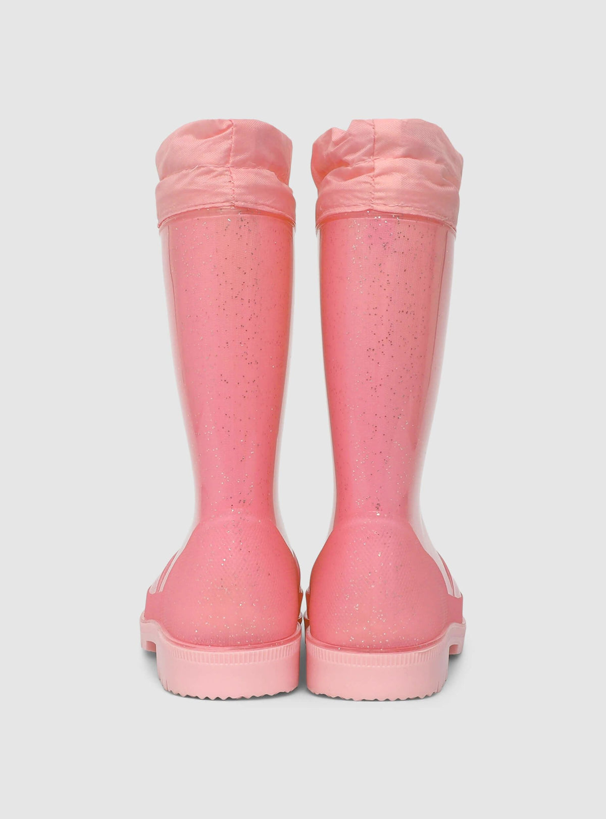 Shimmer-effect drawstring boots