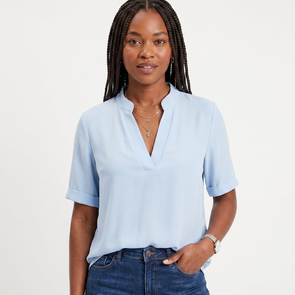 Celia - Blusa Fluida con Escote en V