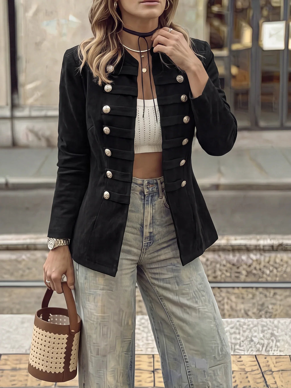 Negro | Blazer casual para mujer, chaqueta de traje negra