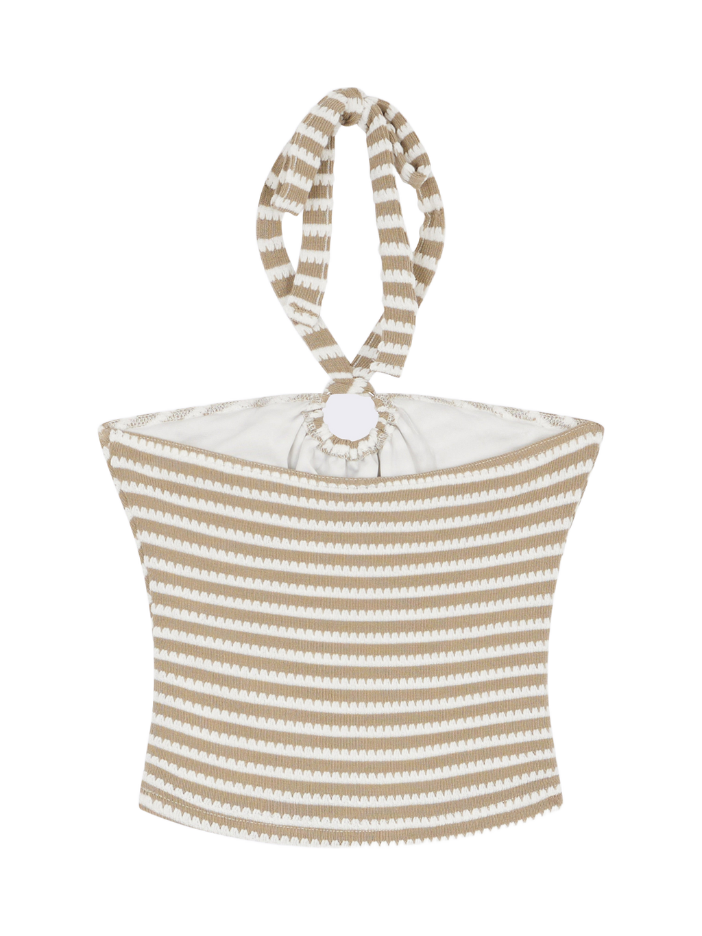 Olive Striped Crop Top