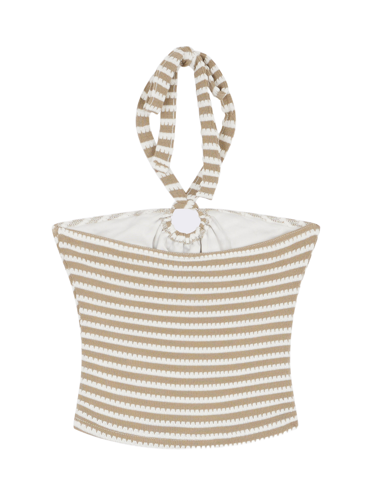 Olive Striped Crop Top