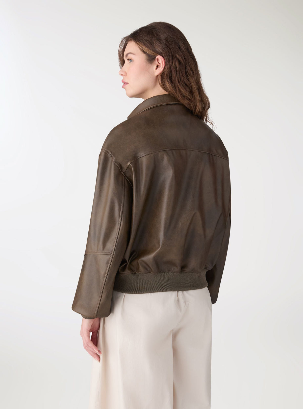 Faux leather trench coat