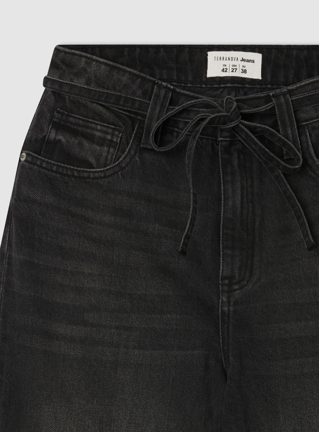 Black Belted Balloon Jeans