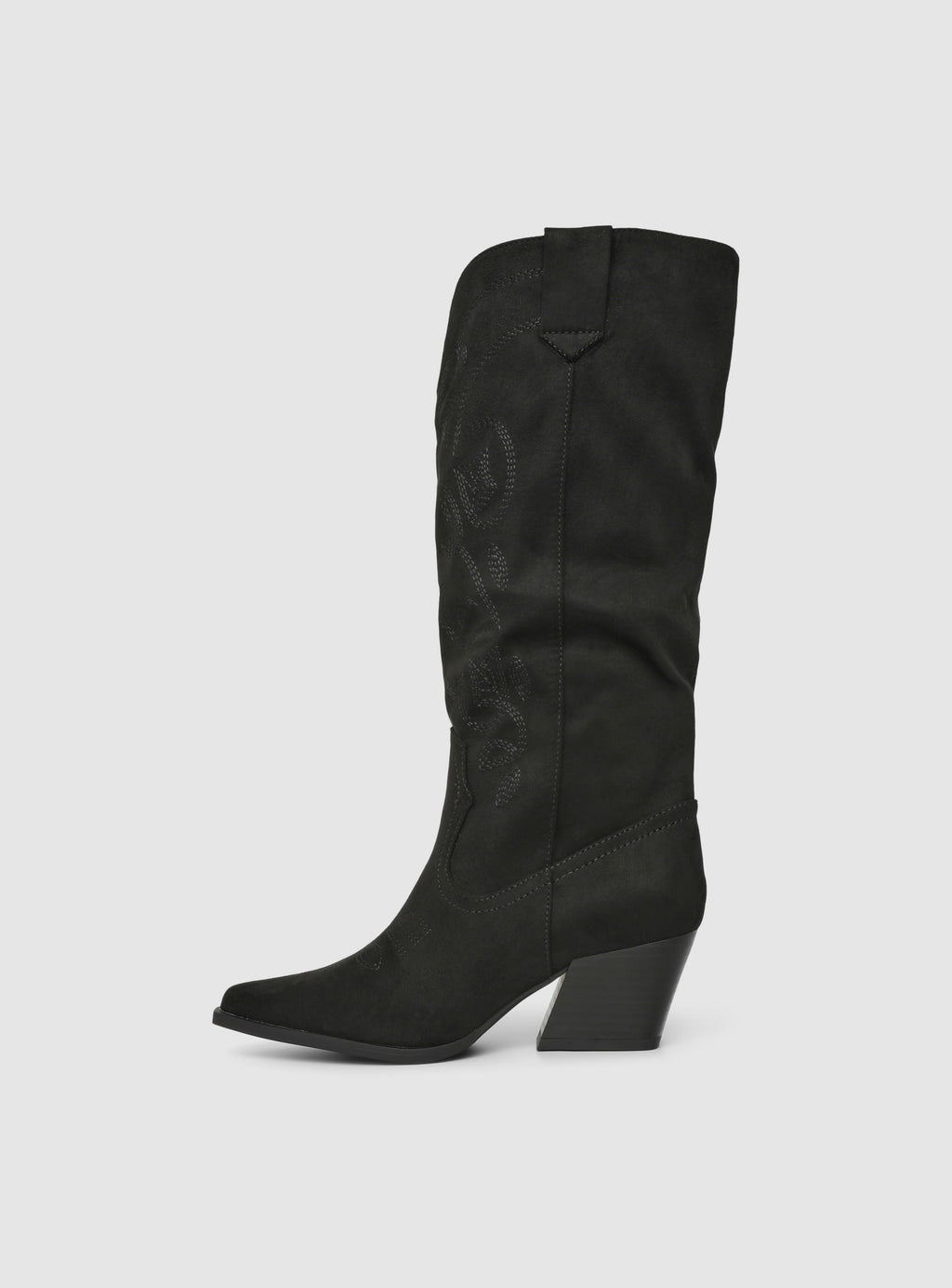 Faux suede cowboy boots