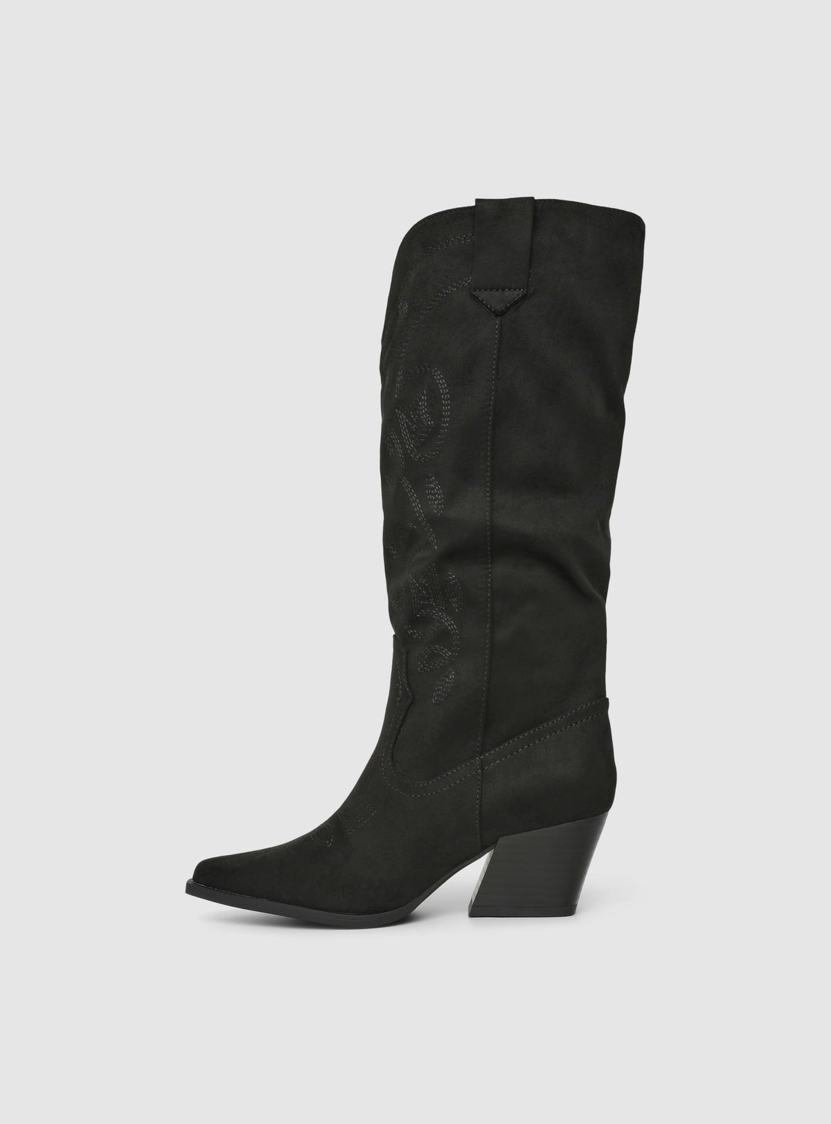 Faux suede cowboy boots