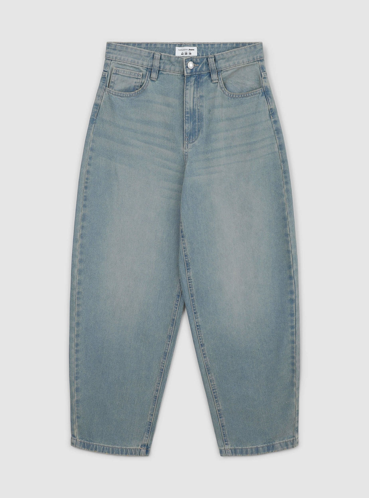 Mid-Blue Dyed Balloon Jeans