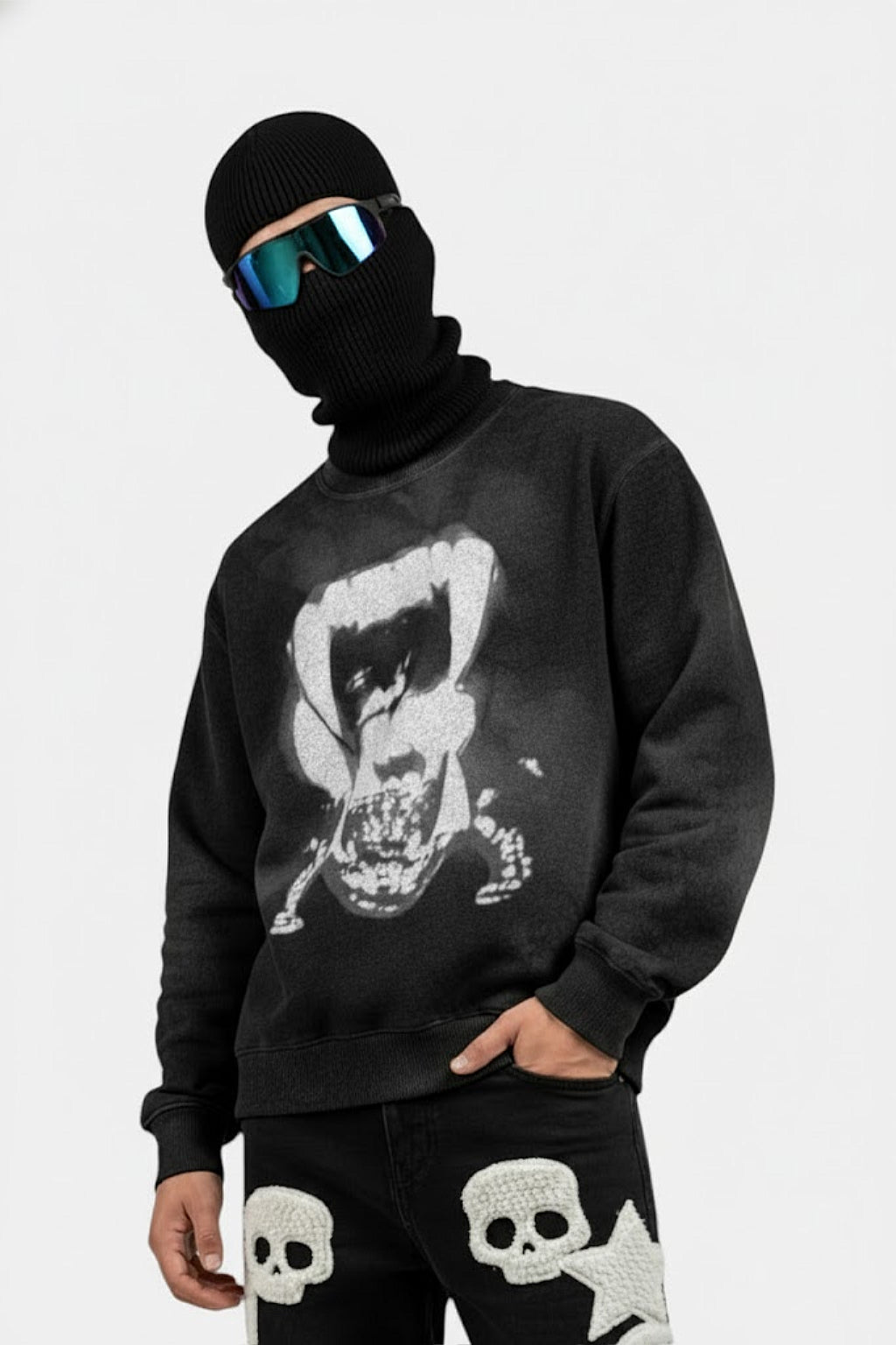 Jersey de Punto Blanco y Negro
