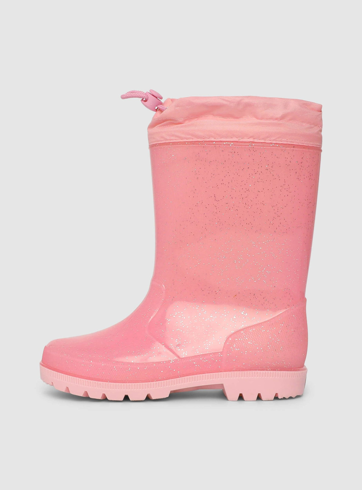 Shimmer-effect drawstring boots