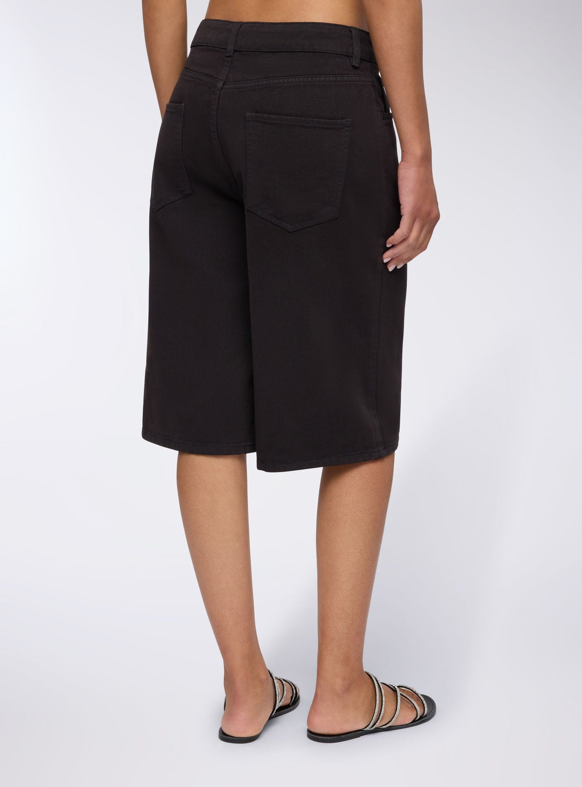 Black Five-Pocket Bermuda Shorts