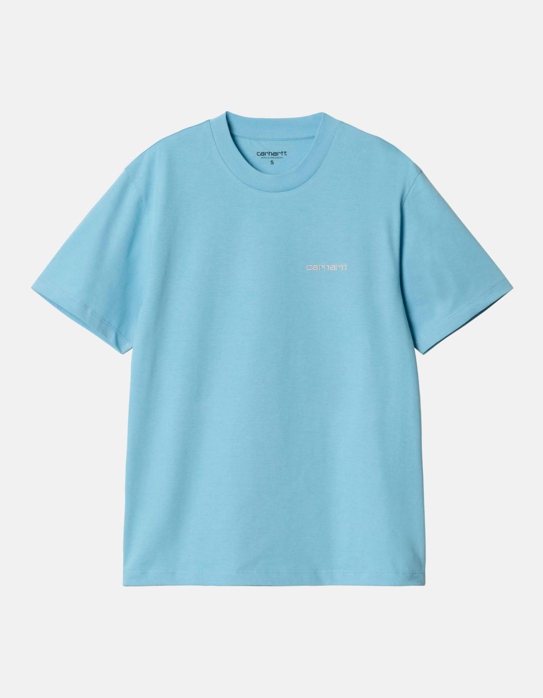 WIP W' SCRIPT EMBROIDERY T-Shirt - Bluebird/FleurD