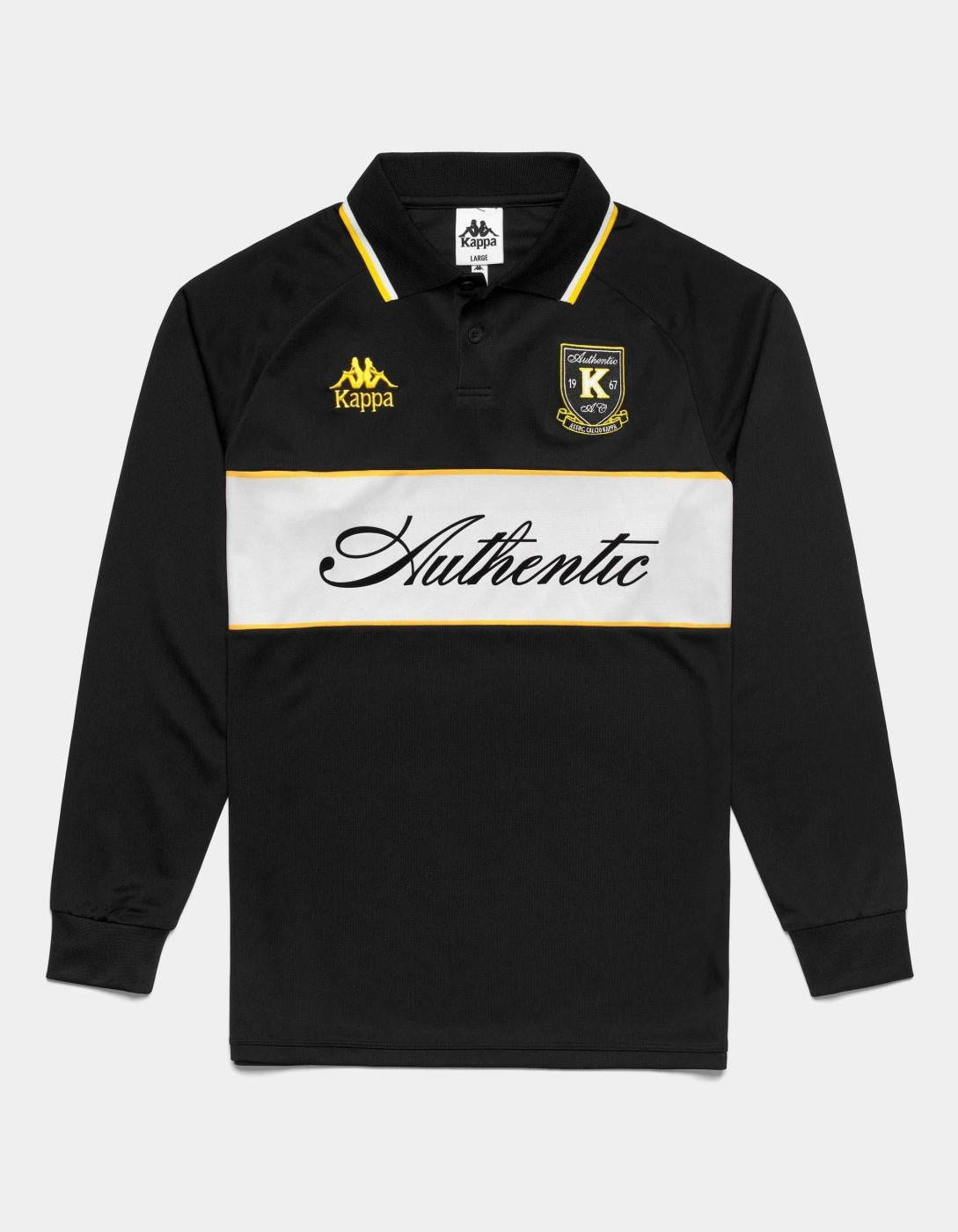KAPPA AUTHENTIC ODRAN T-Shirt - Black/Yellow Spectra/Wh
