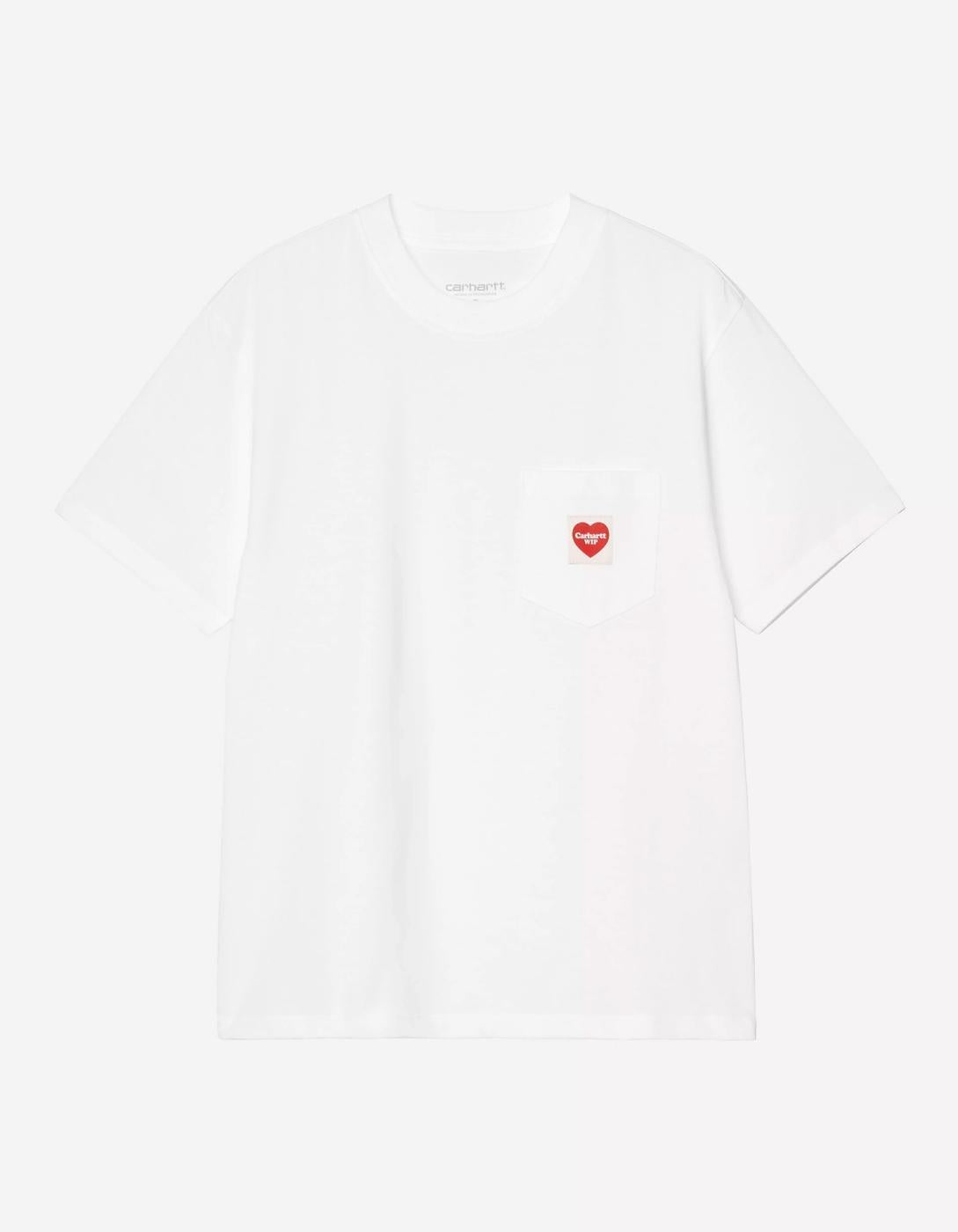 Camiseta  W' CARHARTT WIP POCKET HEART- White / Red