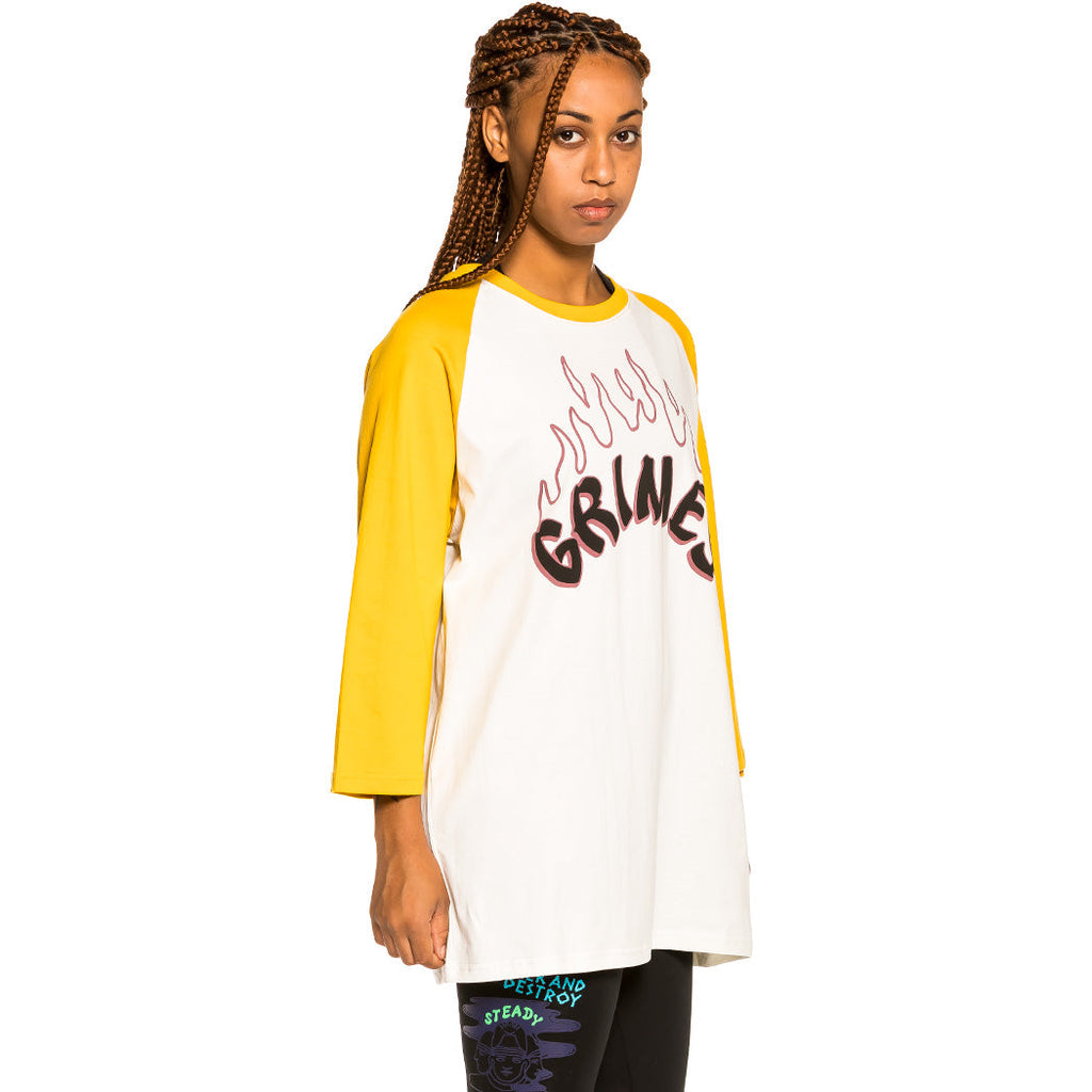 Camiseta Unisex Raglan Grimey Destroy All Fear Amarilla