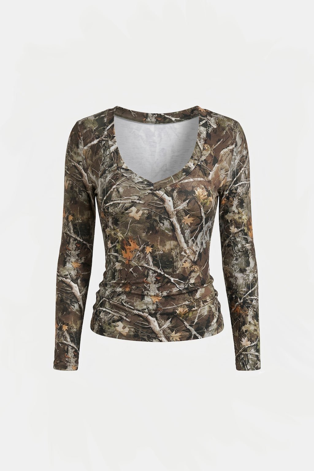 Long Sleeve Camouflage Crop Top