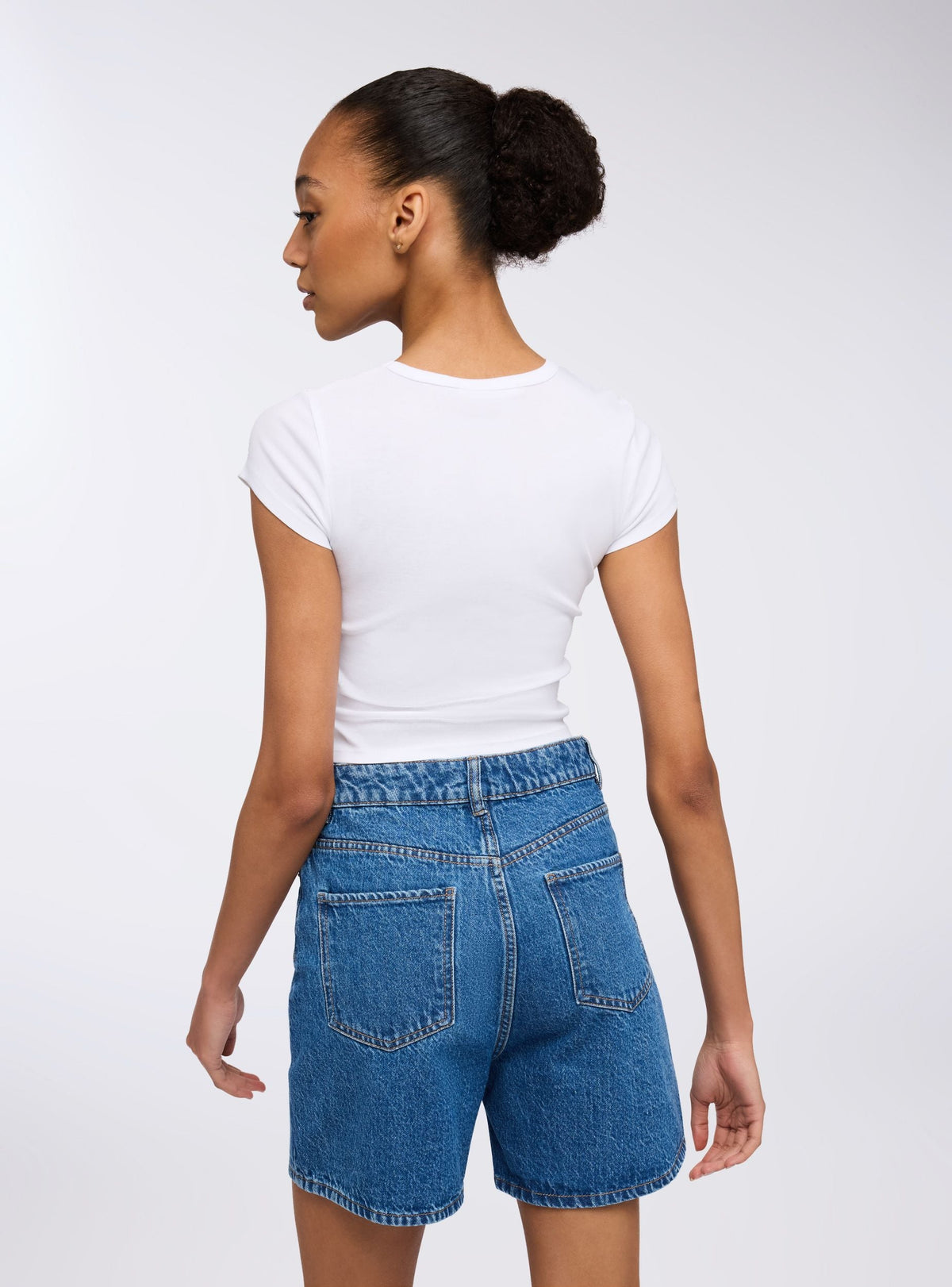 Medium Denim Blue Denim Bermuda Shorts