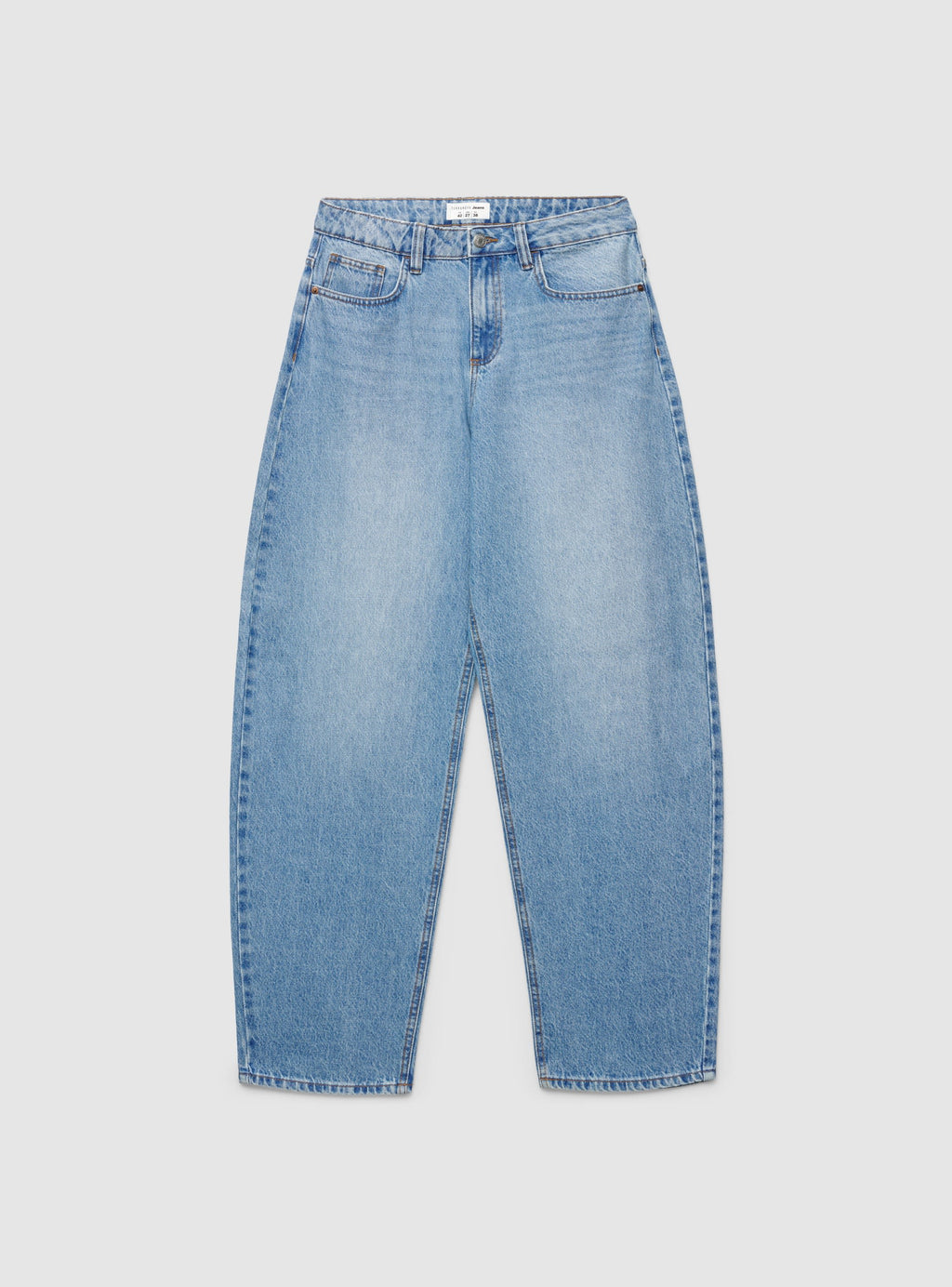 Medium Denim Plain Balloon Jeans