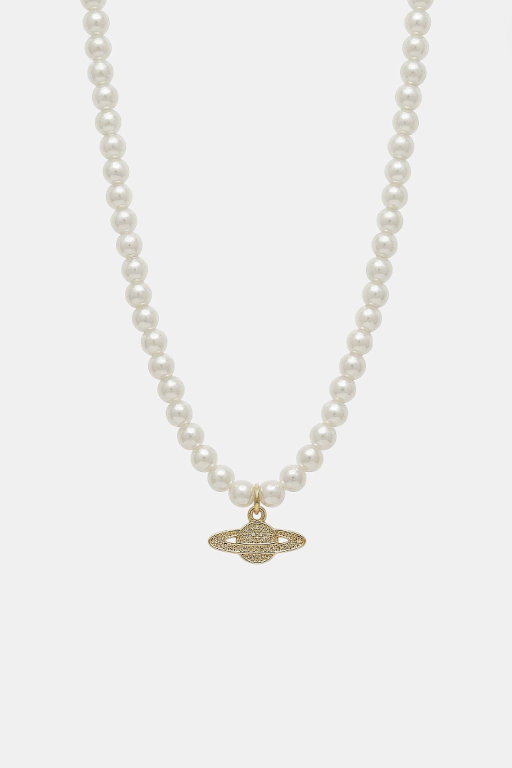 Planet and pearl necklace