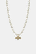 Planet and pearl necklace