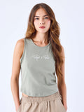 Olive Signature Spaghetti Strap Crop Top