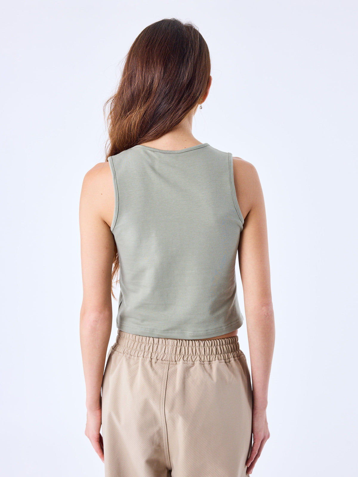 Olive Signature Spaghetti Strap Crop Top