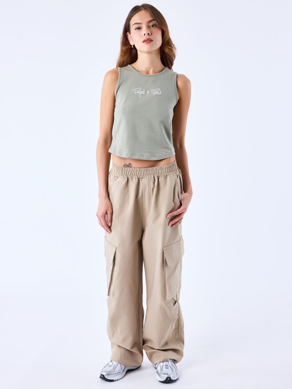 Olive Signature Spaghetti Strap Crop Top