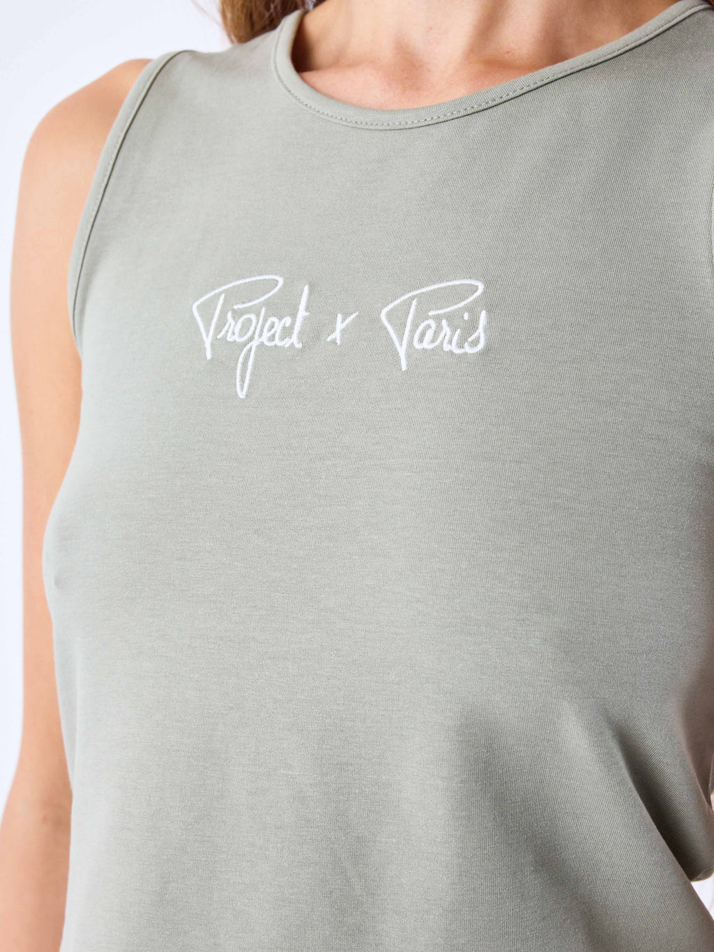 Olive Signature Spaghetti Strap Crop Top
