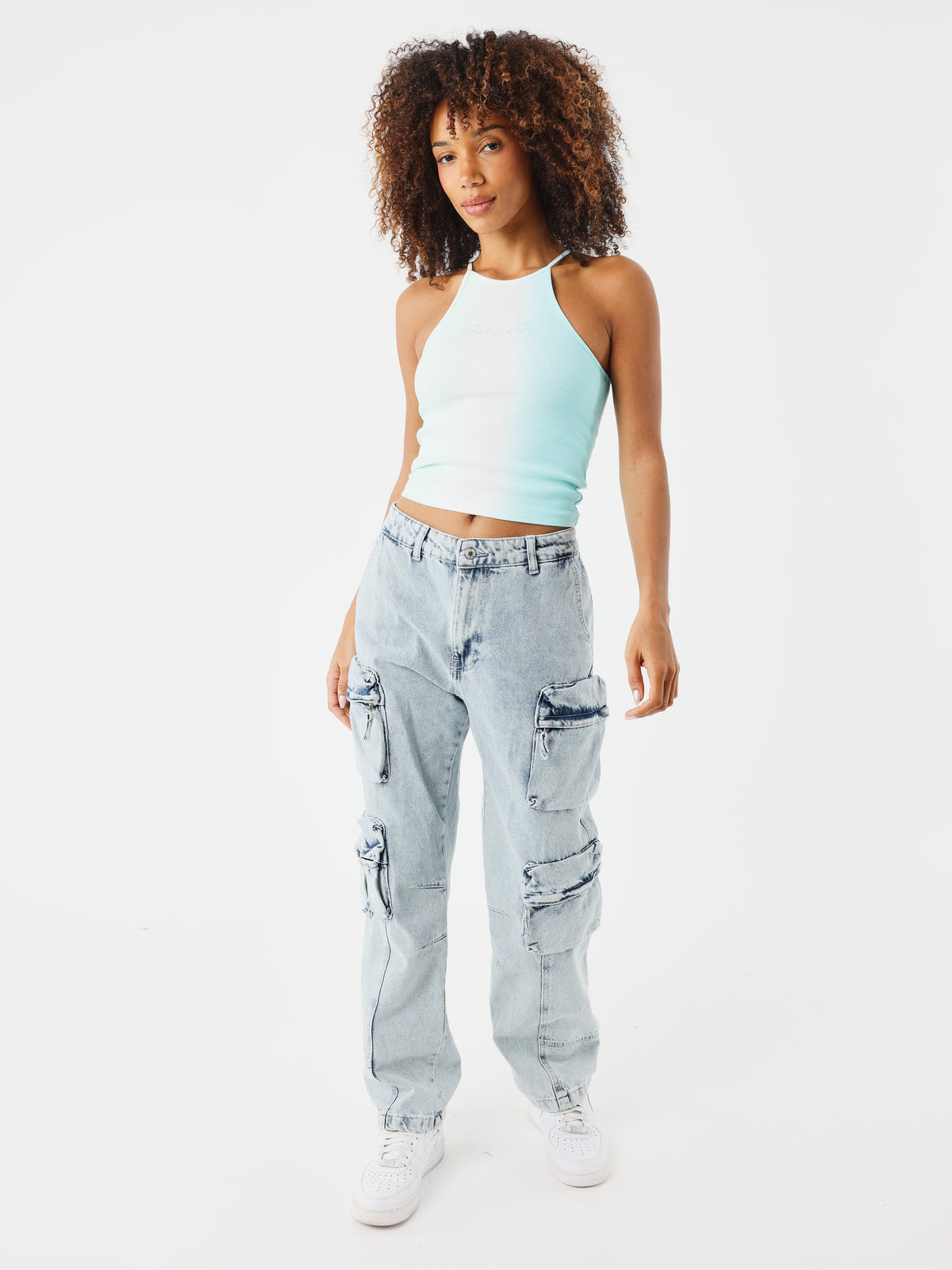 Aqua Ombré Crop Top