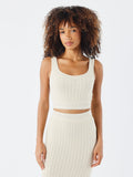 Crop Top de Punto Marfil