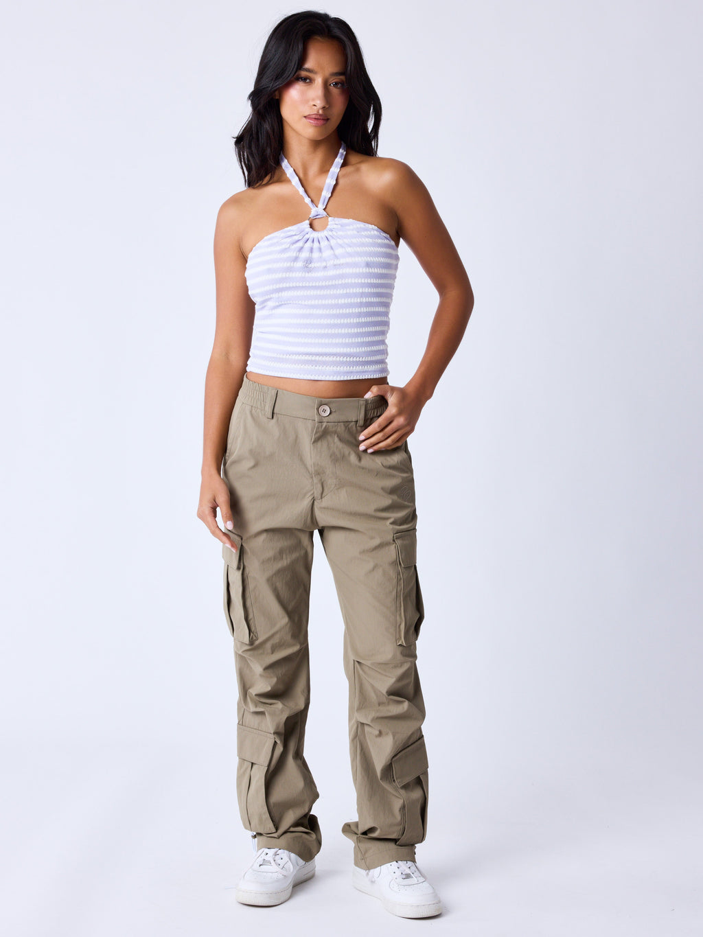 Crop Top Rayas Morado Jaspeado