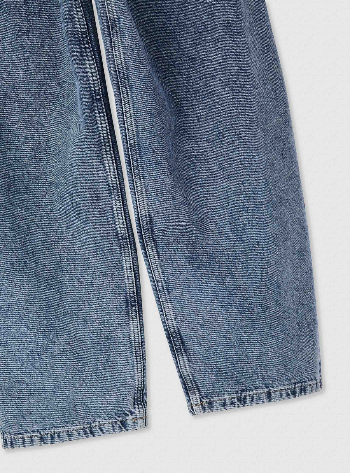 Medium Denim Plain Balloon Jeans