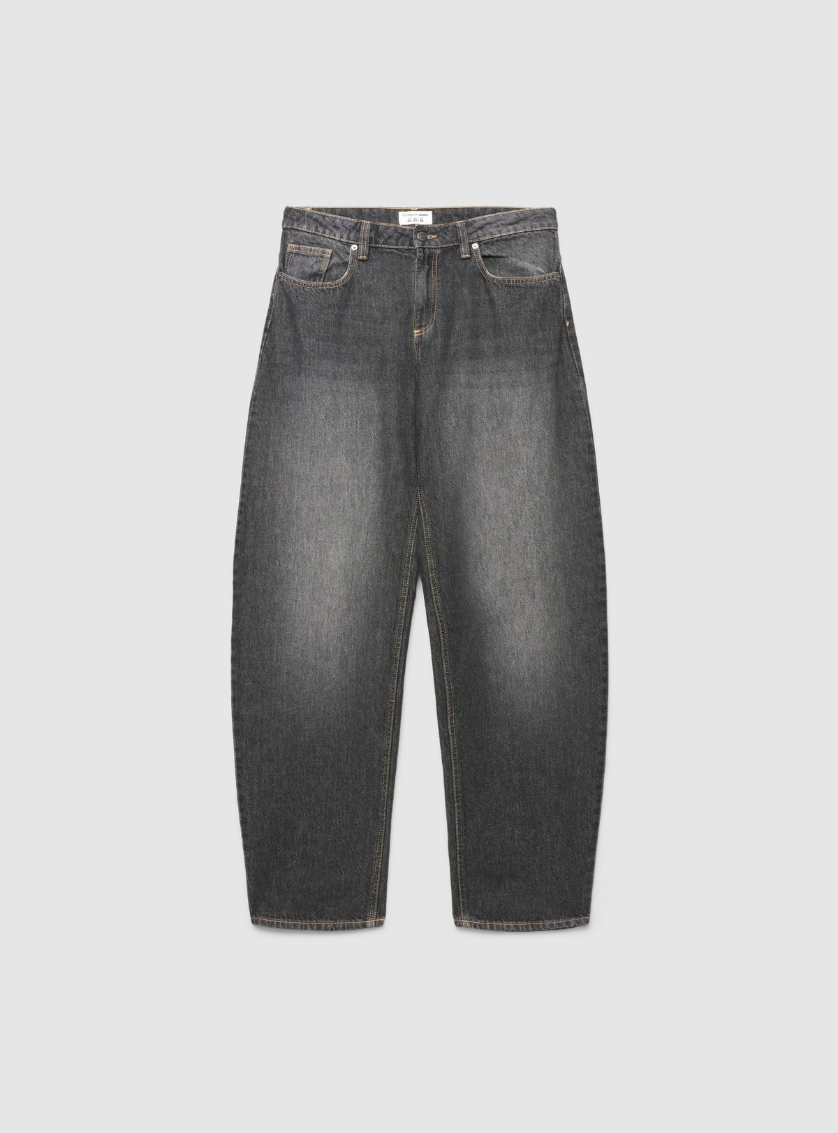 Solid Black Balloon Jeans Denim